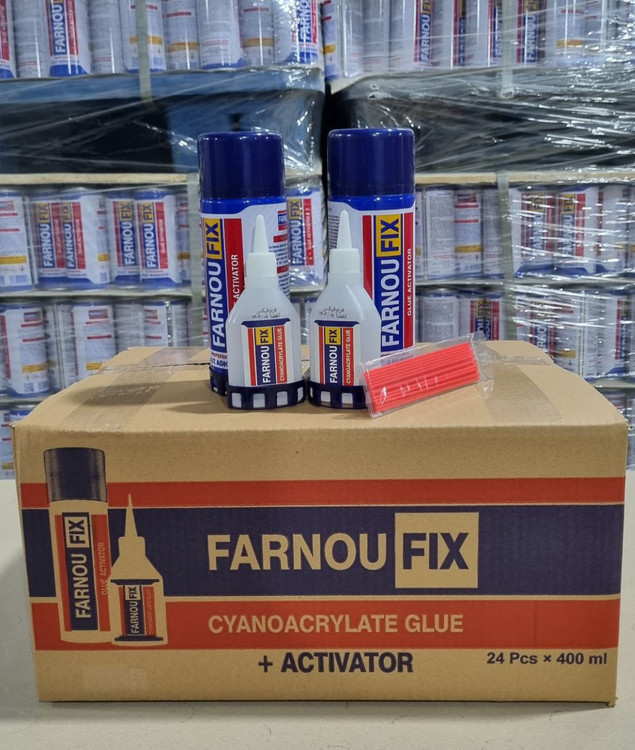کارتن چسب 123 فرنوفیکس، بطری 90 گرمی 24 تایی FARNOUFIX