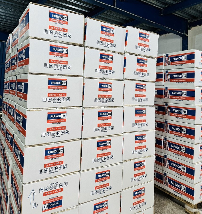 کارتن چسب 123 فرنوفیکس، بطری 90 گرمی 24 تایی FARNOUFIX