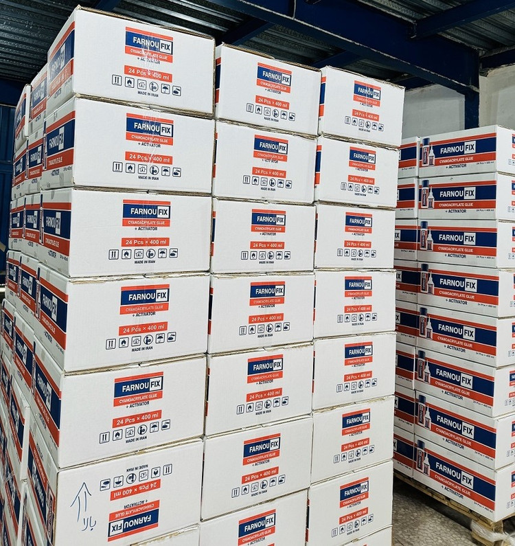 کارتن چسب 123 فرنوفیکس، بطری 90 گرمی 24 تایی FARNOUFIX